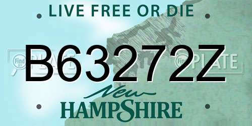 B63272Z New Hampshire License Plate