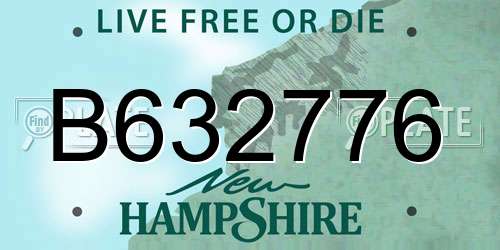 B632776 New Hampshire License Plate