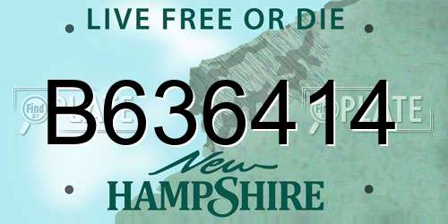 B636414 New Hampshire License Plate