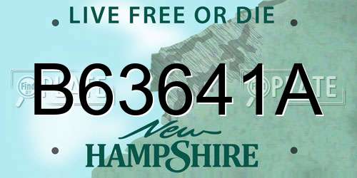 B63641A New Hampshire License Plate