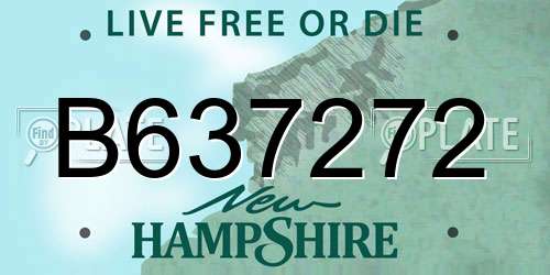 B637272 New Hampshire License Plate