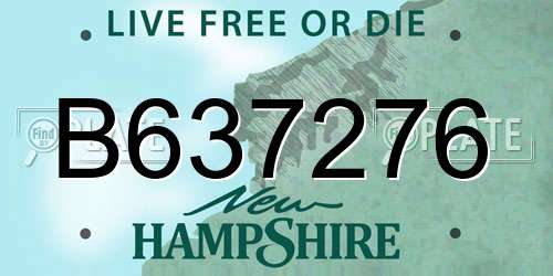 B637276 New Hampshire License Plate