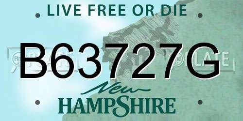 B63727G New Hampshire License Plate