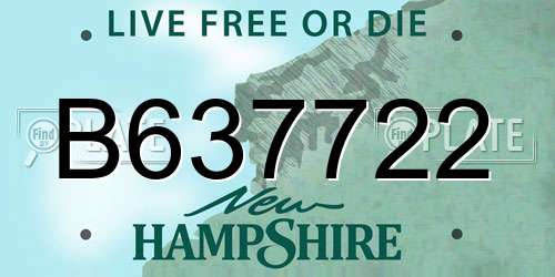B637722 New Hampshire License Plate