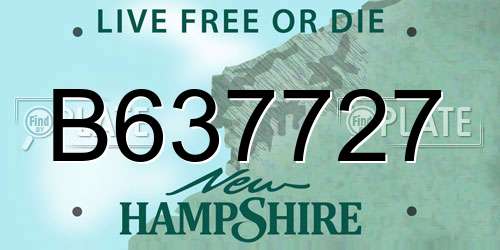 B637727 New Hampshire License Plate