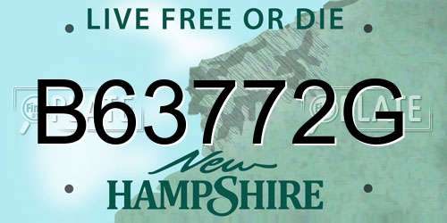 B63772G New Hampshire License Plate