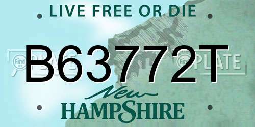 B63772T New Hampshire License Plate