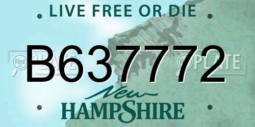 B637772 New Hampshire License Plate