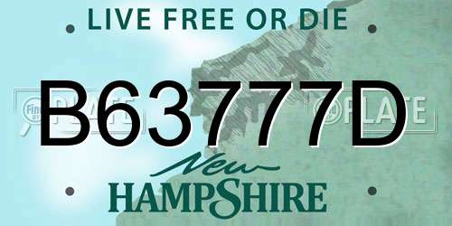 B63777D New Hampshire License Plate