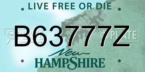 B63777Z New Hampshire License Plate