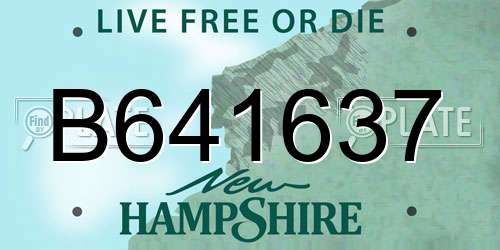 B641637 New Hampshire License Plate