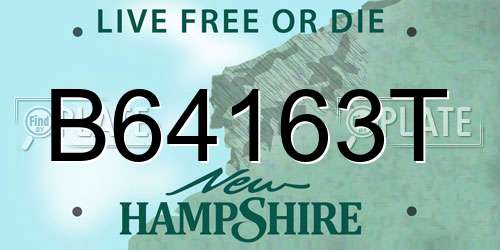 B64163T New Hampshire License Plate