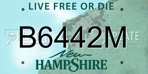 B6442M New Hampshire License Plate
