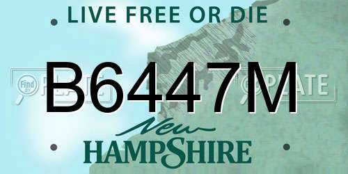 B6447M New Hampshire License Plate