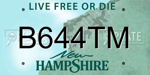 B644TM New Hampshire License Plate