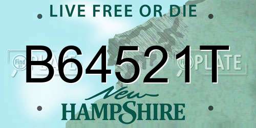 B64521T New Hampshire License Plate