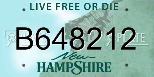 B648212 New Hampshire License Plate
