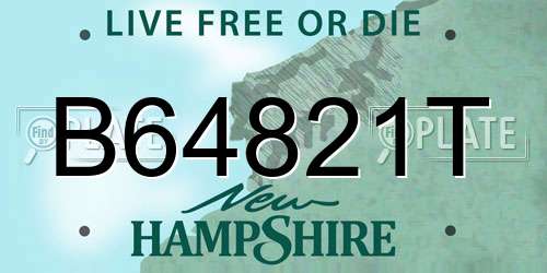 B64821T New Hampshire License Plate