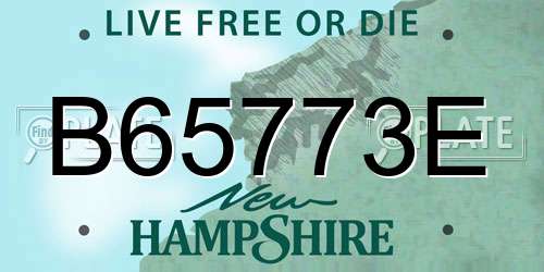 B65773E New Hampshire License Plate