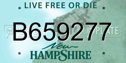 B659277 New Hampshire License Plate