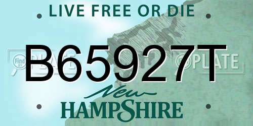B65927T New Hampshire License Plate
