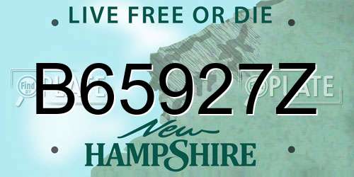 B65927Z New Hampshire License Plate
