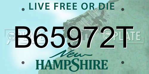 B65972T New Hampshire License Plate