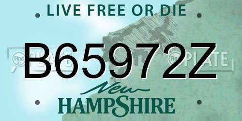 B65972Z New Hampshire License Plate