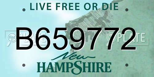 B659772 New Hampshire License Plate