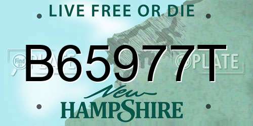 B65977T New Hampshire License Plate