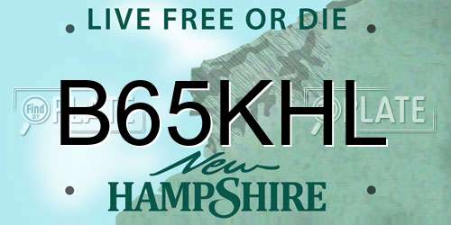 B65KHL New Hampshire License Plate