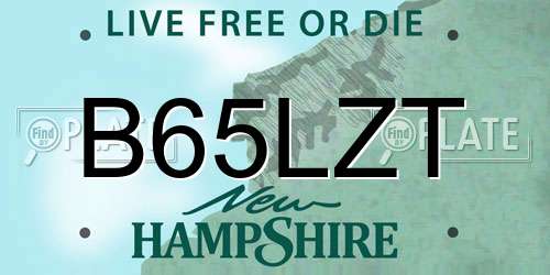 B65LZT New Hampshire License Plate