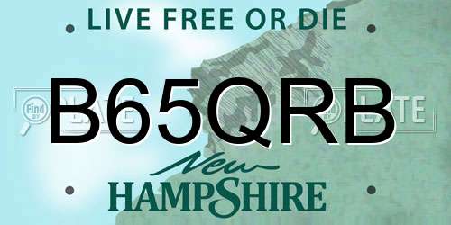 B65QRB New Hampshire License Plate