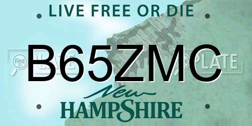 B65ZMC New Hampshire License Plate