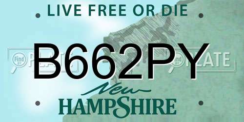 B662PY New Hampshire License Plate