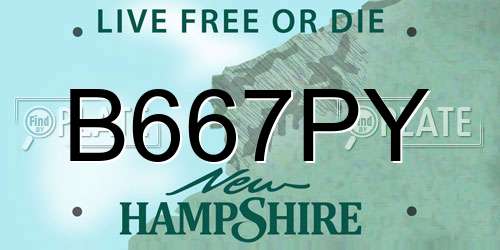 B667PY New Hampshire License Plate