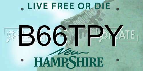 B66TPY New Hampshire License Plate