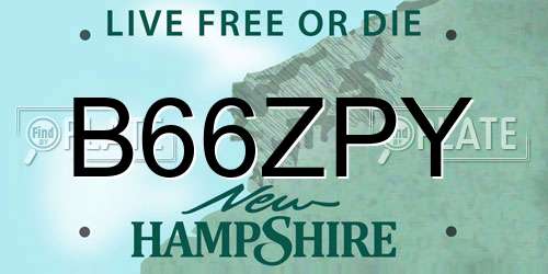 B66ZPY New Hampshire License Plate