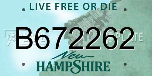 B672262 New Hampshire License Plate