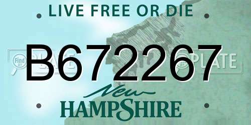 B672267 New Hampshire License Plate