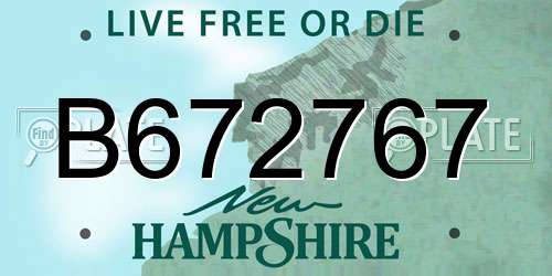B672767 New Hampshire License Plate