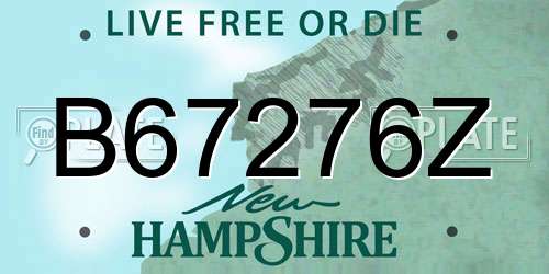 B67276Z New Hampshire License Plate