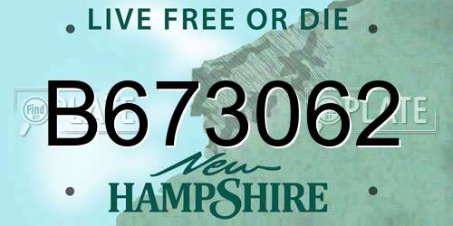 B673062 New Hampshire License Plate