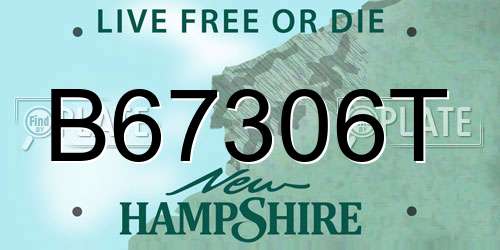 B67306T New Hampshire License Plate