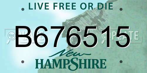 B676515 New Hampshire License Plate
