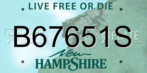 B67651S New Hampshire License Plate