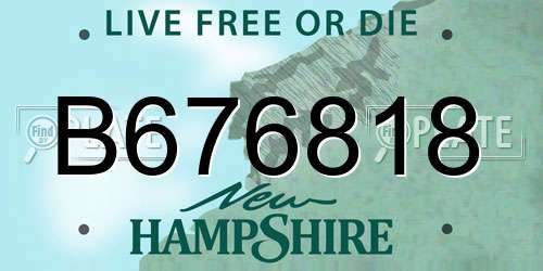 B676818 New Hampshire License Plate