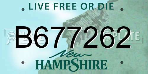 B677262 New Hampshire License Plate