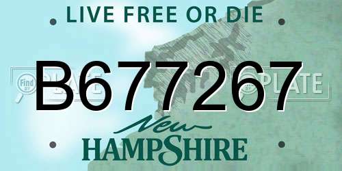 B677267 New Hampshire License Plate