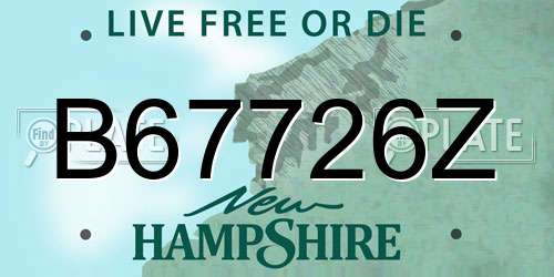 B67726Z New Hampshire License Plate